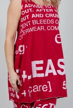 Rundholz Black Label Tops^Tulip Hem Vest Top in Chili Print