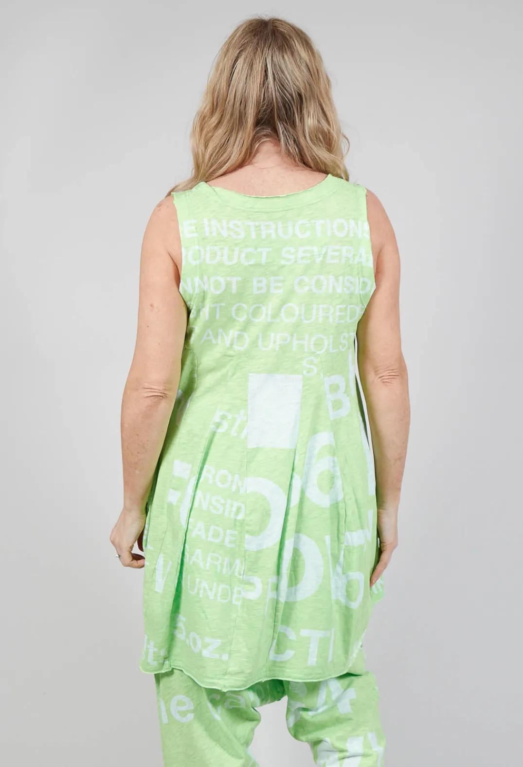 Rundholz Black Label Tops^Tulip Hem Vest Top in Lime Print