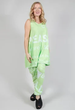 Rundholz Black Label Tops^Tulip Hem Vest Top in Lime Print