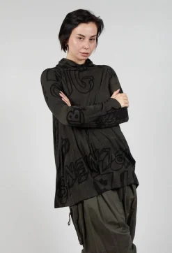 Rundholz Black Label Dresses^Tunic Dress with Lettering Design in Jungle Print
