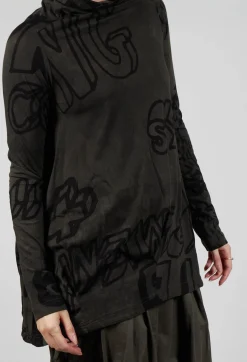 Rundholz Black Label Dresses^Tunic Dress with Lettering Design in Jungle Print