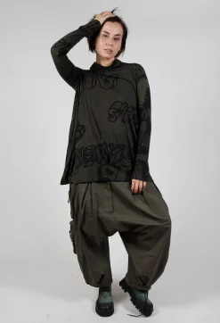 Rundholz Black Label Dresses^Tunic Dress with Lettering Design in Jungle Print