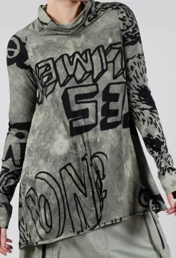 Rundholz Black Label Dresses^Tunic Dress with Lettering Design in Defender Print