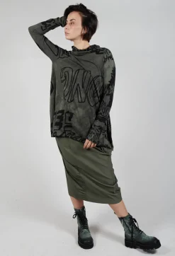 Rundholz Black Label Dresses^Tunic Dress with Lettering Design in Camp Print