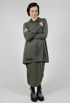 Rundholz Black Label Dresses^Tunic Dress with Placed Print in Camp Shiny Print