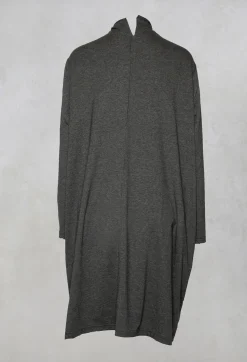 Moyuru Jumpers^Tunic Jumper Dress with Print in Grey and White
