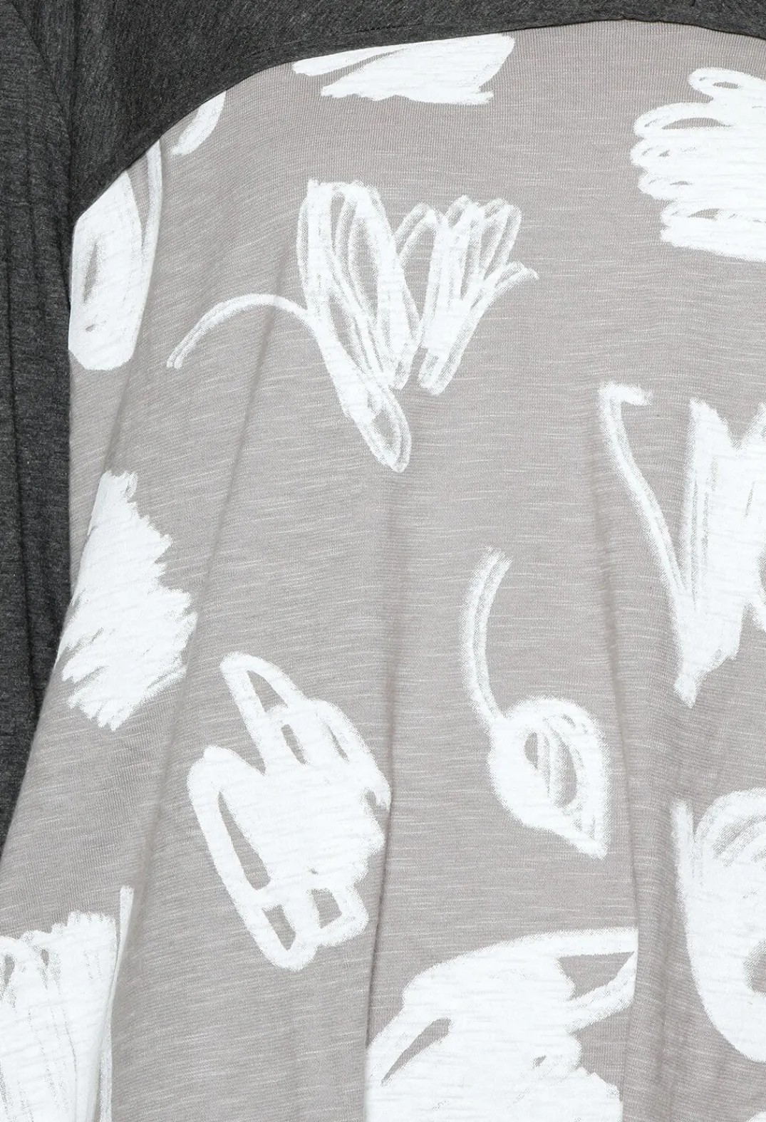 Moyuru Jumpers^Tunic Jumper Dress with Print in Grey and White