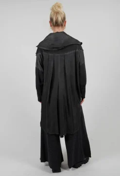 Sanctamuerte Tops^Tunic Top in Felpa and Raso di Viscosa Grey Storm