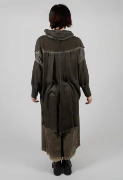Sanctamuerte Tops^Tunic Top in Felpa and Raso di Viscosa Green Tuscany