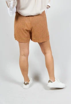Beatrice B Shorts^Turn Up Shorts in Orange Check