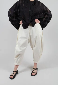 Moyuru Trousers^Turn Up Trouser in Cream
