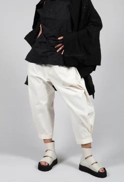 Moyuru Trousers^Turn Up Trouser in Cream