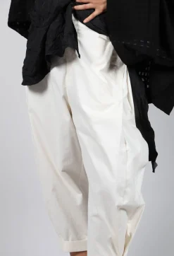 Moyuru Trousers^Turn Up Trouser in Cream
