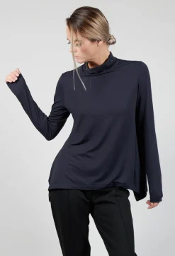 Xenia Design Shirts & Blouses^Turtle Neck Kord Top with Logo in Dark Blue