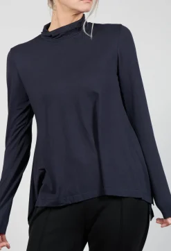 Xenia Design Shirts & Blouses^Turtle Neck Kord Top with Logo in Dark Blue