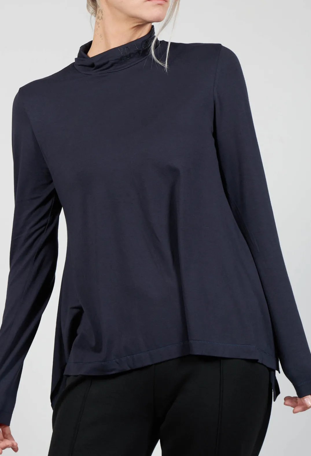 Xenia Design Shirts & Blouses^Turtle Neck Kord Top with Logo in Dark Blue