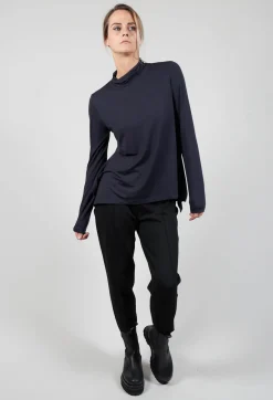 Xenia Design Shirts & Blouses^Turtle Neck Kord Top with Logo in Dark Blue