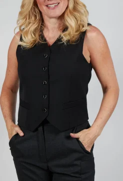 Beatrice B Jackets^Twill Waistcoat in Black