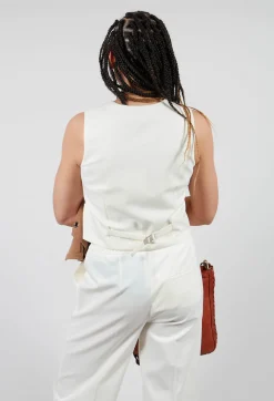 Beatrice B Jackets^Twill Waistcoat in Cream