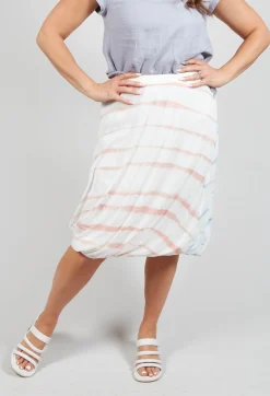 Lilith Skirts^Twist Hem Skirt in Cornflower/Rose Stripe