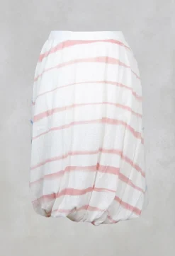 Lilith Skirts^Twist Hem Skirt in Cornflower/Rose Stripe