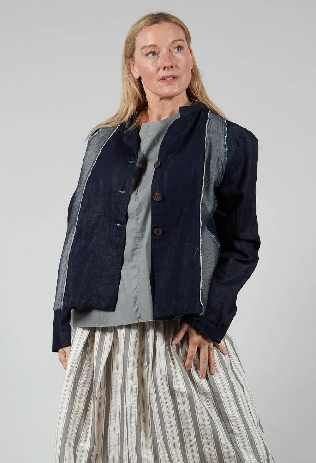 Aequamente Jackets^Two Tone Denim Jacket