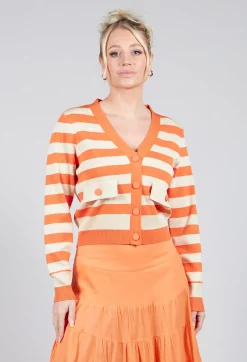 Rene Derhy Cardigans^Umberta Cardigan in Orange Stripe