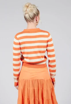 Rene Derhy Cardigans^Umberta Cardigan in Orange Stripe