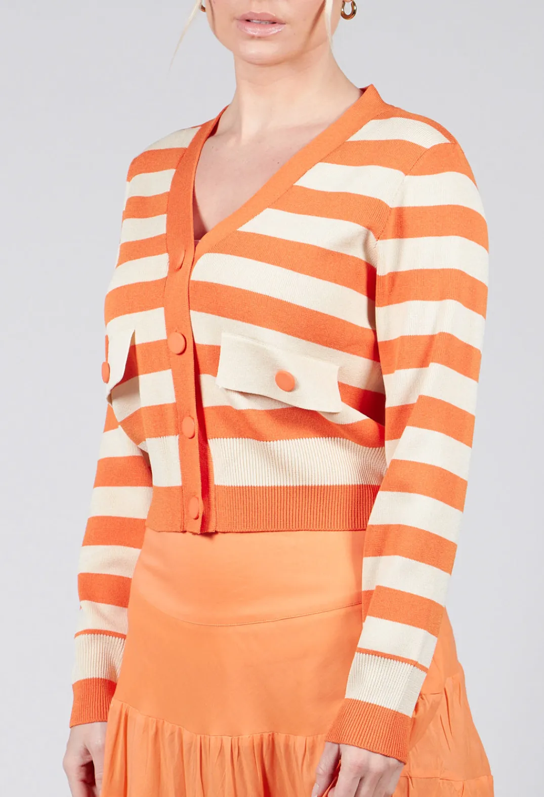 Rene Derhy Cardigans^Umberta Cardigan in Orange Stripe