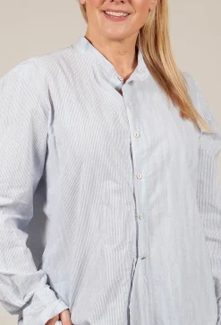 Hannoh Wessel Shirts & Blouses^Unisex Charles Shirt in Blue Stripes