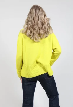 Beatrice B Knitwear|Jumpers^V Neck Jumper in Lime