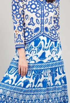 Rene Derhy Skirts^Valencia Skirt in Blue Print