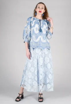 Rene Derhy Skirts^Vanessa Skirt in Bleu and Petr