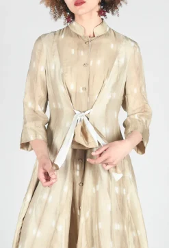 Bianco Levrin Dresses^Vanilla Mao Chemisier in Beige and Cream