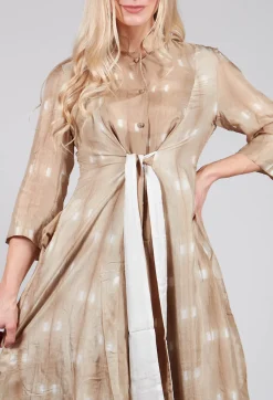 Bianco Levrin Dresses^Vanilla Mao Chemisier in Beige and Cream