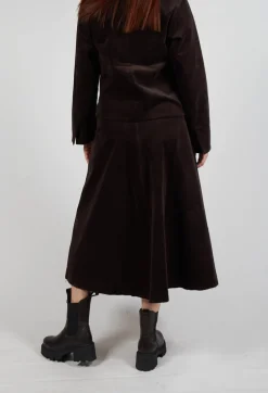 Les Filles d'Ailleurs Skirts^Velvet A-Line Skirt in Chocolate