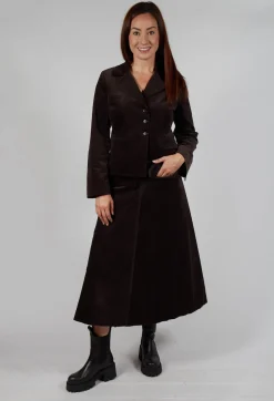 Les Filles d'Ailleurs Skirts^Velvet A-Line Skirt in Chocolate
