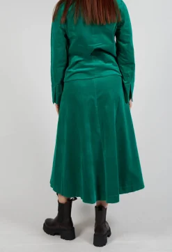 Les Filles d'Ailleurs Skirts^Velvet A-Line Skirt in Green