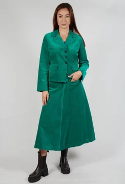 Les Filles d'Ailleurs Skirts^Velvet A-Line Skirt in Green
