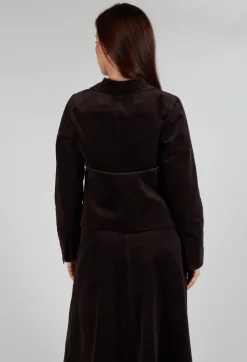 Les Filles d'Ailleurs Jackets^Velvet Blazer in Chocolate