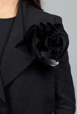 Marc Point Brooches^Velvet Brooch in Black