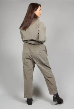 ALBUM DI FAMIGLIA Jumpsuits^Velvet Collar Jumpsuit in Marron Glace