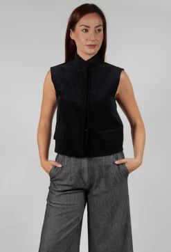 Les Filles d'Ailleurs Tops^Velvet Gillet in Black