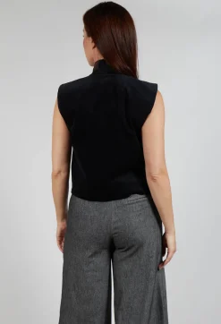 Les Filles d'Ailleurs Tops^Velvet Gillet in Black