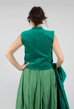 Les Filles d'Ailleurs Tops^Velvet Gillet in Green
