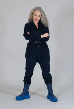 Album Di Famiglia Jumpsuits^Velvet Jumpsuit in Navy