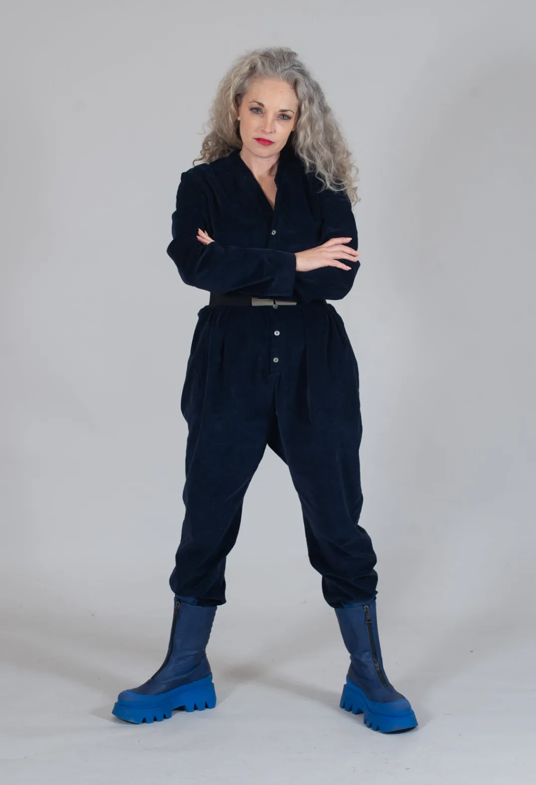 Album Di Famiglia Jumpsuits^Velvet Jumpsuit in Navy