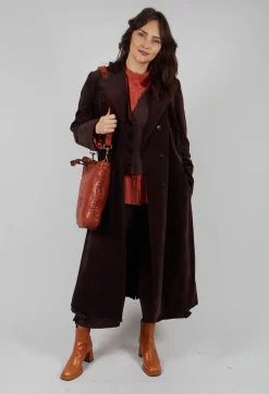 Les Filles d'Ailleurs Coats^Velvet Long Coat in Chocolate