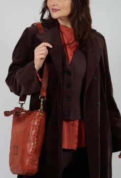 Les Filles d'Ailleurs Coats^Velvet Long Coat in Chocolate