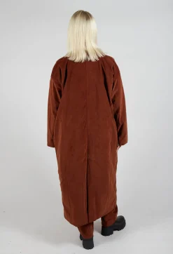 Album Di Famiglia Coats^Velvet Long Coat in Rust